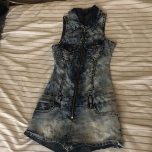 Jean Overall Shorts